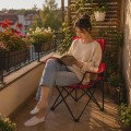 Компактен Метален Сгъваем Стол. Наличен в Червен и Зелен цвят Компактен Метален Сгъваем Стол. Наличен в Червен и Зелен цвят